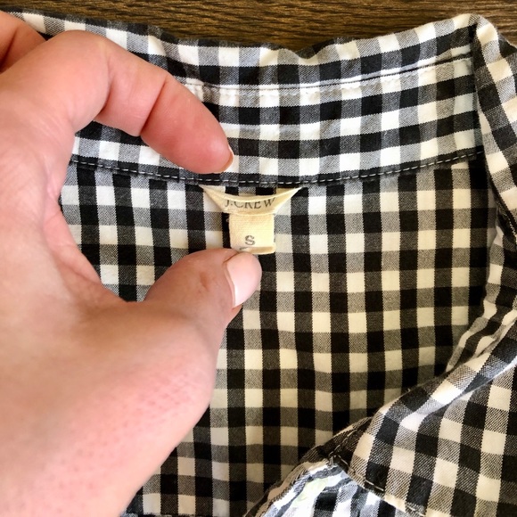 J.Crew Black Gingham Popover Tunic - Picture 4 of 5